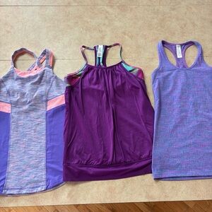 Ivivva By Lululemon Colorful Athletic Tank Tops Set of 3 Size 12
